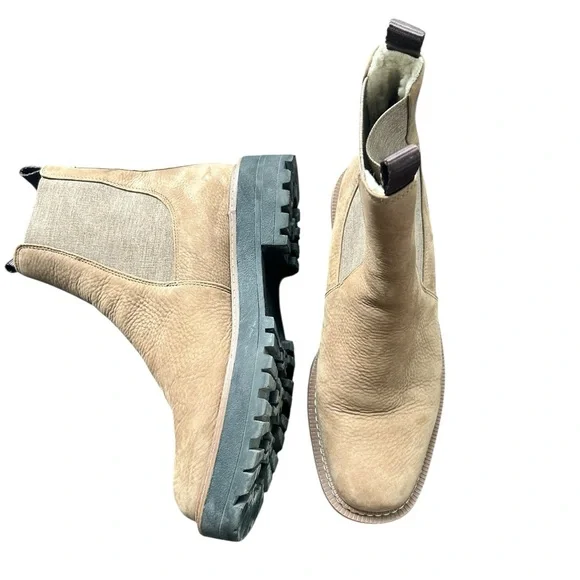 Sam Edelman Tan Ankle Boots with Elastic Panels - Picture 2 of 8